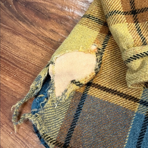 Vintage 90s wool plaid flannel long sleeve shacket button down top - Picture 4 of 8